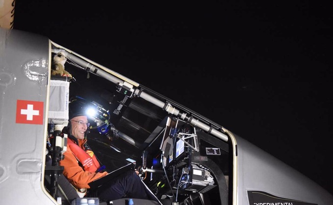 Piccard is the first man to circumnavigate the globe in a solar-powered plane