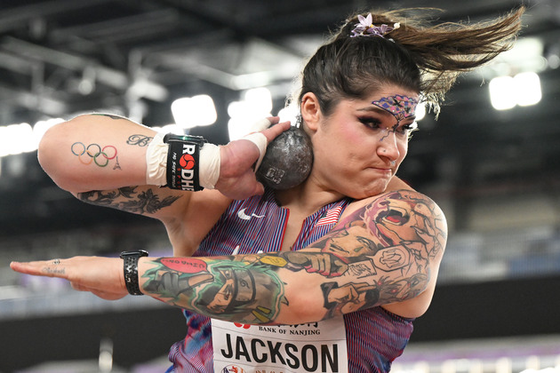 (SP)CHINA-NANJING-ATHLETICS-WORLD ATHLETICS INDOOR CHAMPIONSHIPS-SHOT PUT-WOMEN (CN)