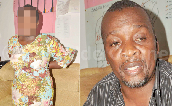 Omuwala gwe baafunyisizza olubuto. Ku ddyo ye Taata Abdul Kaweesi ng'ali ku Poliisi Omuwala gwe baafunyisizza olubuto. Ku ddyo ye Taata Abdul Kaweesi ng'ali ku Poliisi