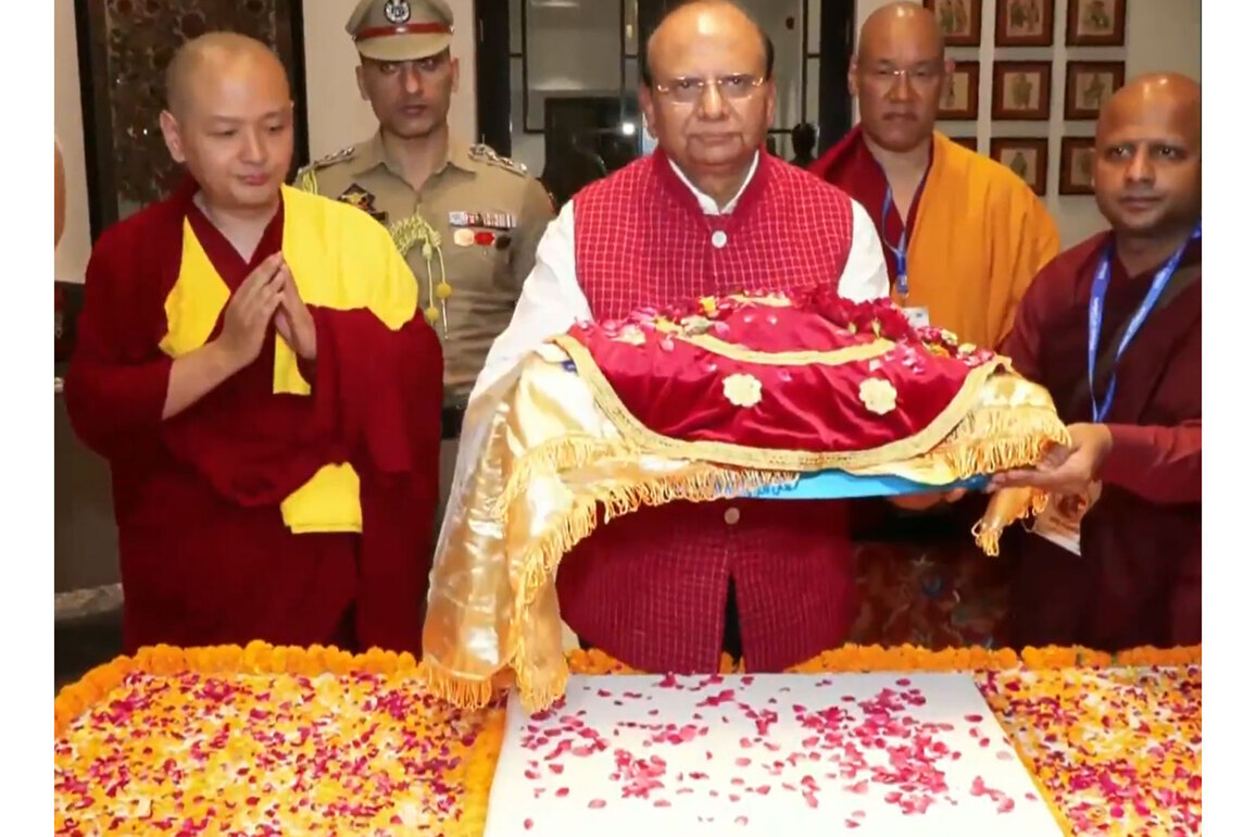 Sacred relics of Lord Buddha's chief disciples return to Delhi from Mongolia; LG Ladakh hails "profoundly historic moment"
