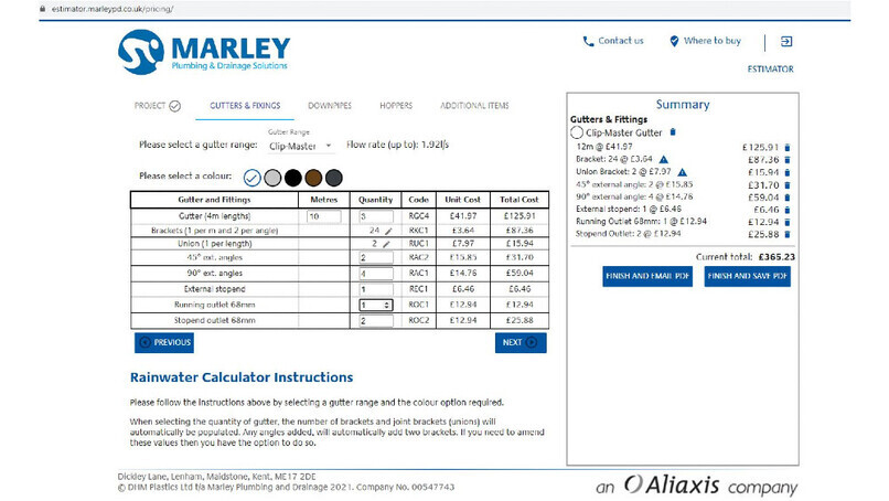 Improve efficiency and automate your future orders with the Rainwater Calculator from Aliaxis