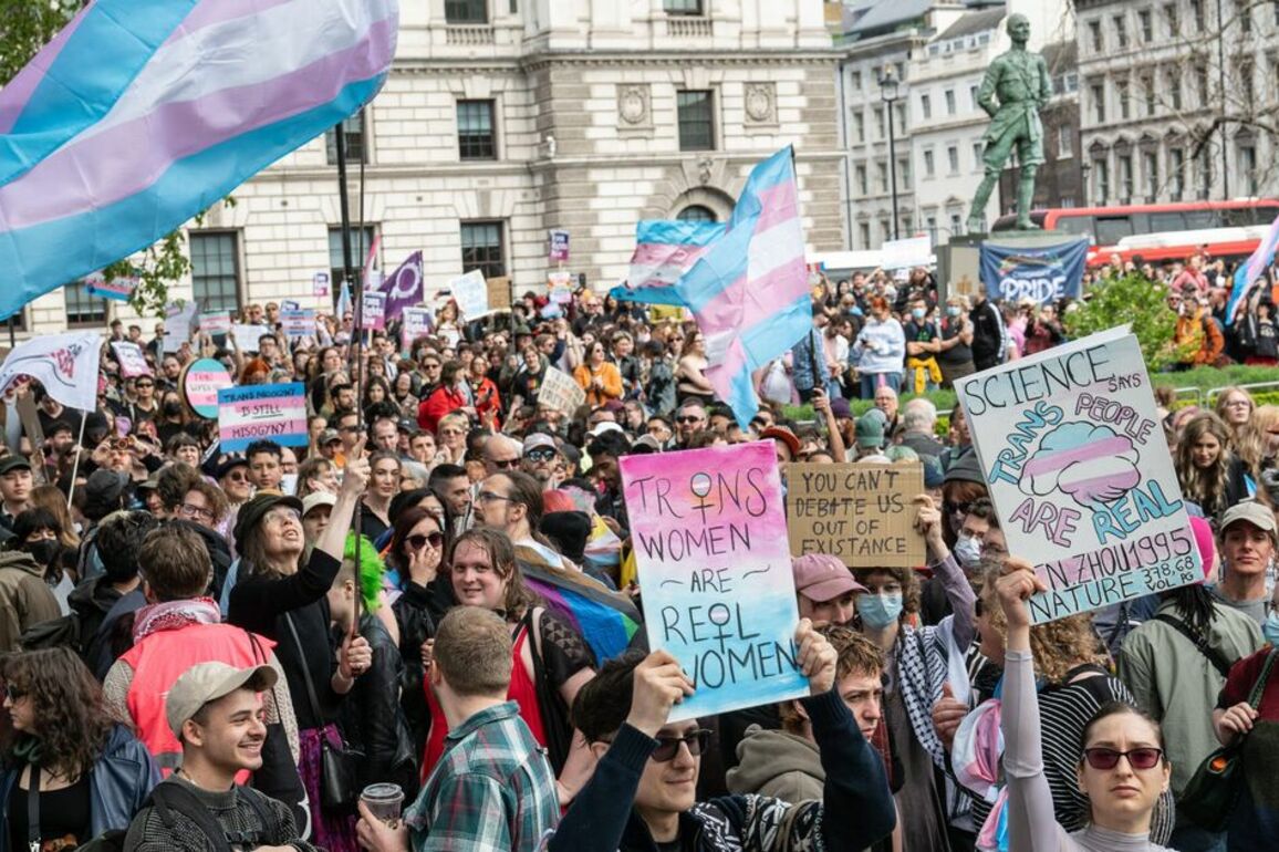 Cruel trans activists' masks drop with vile eight-word slogan - UK