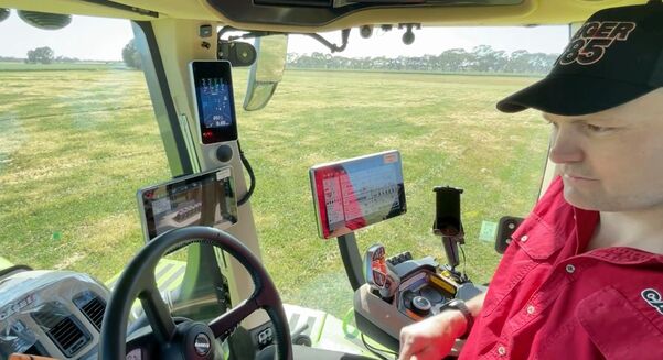 CNH product specialist, Ryan O’Sullivan, shows off the new Steiger 785 Quadtrac. 