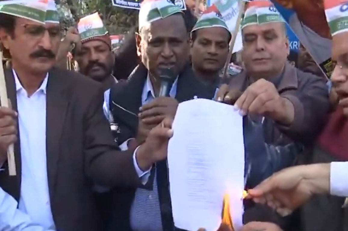 Congress Leader burns copies of VB-G Ram G Bill In nationwide protest against MGNREGA renaming