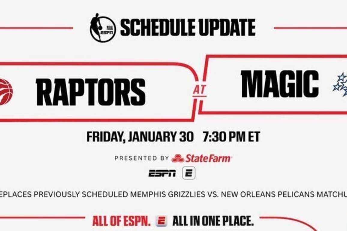 ESPN NBA schedule update: Toronto Raptors visit Orlando Magic on January 30
