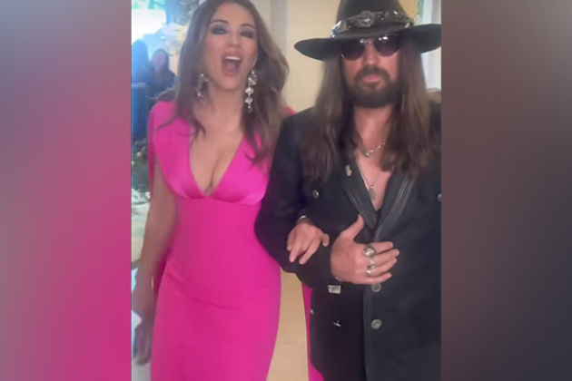 Billy Ray Cyrus calls Elizabeth Hurley his "beautiful girlfriend" in BTS glimpse of their red carpet debut