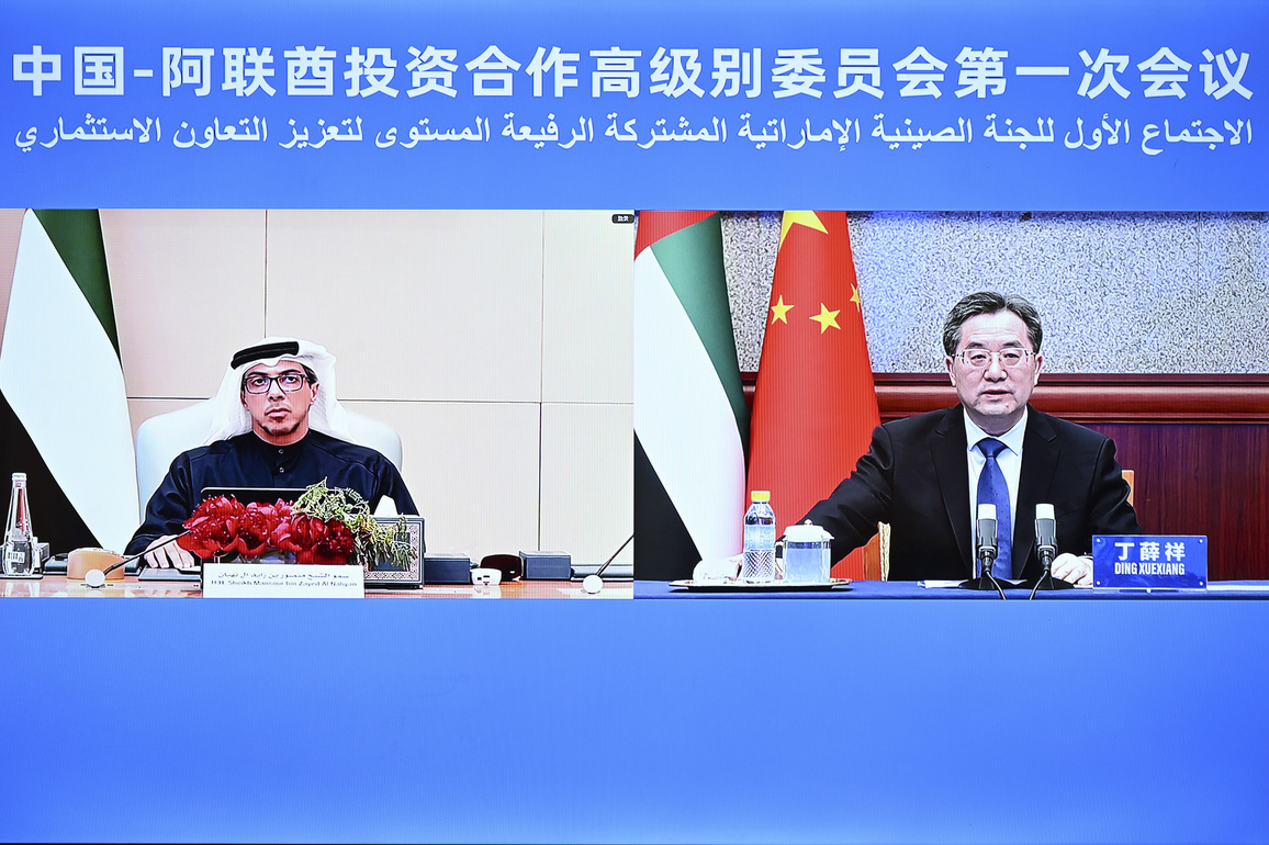 CHINA-BEIJING-DING XUEXIANG-UAE-VICE PRESIDENT-VIDEO-MEETING (CN)