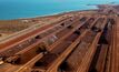 Stockpiles at Rio Tinto's Cape Lambert port