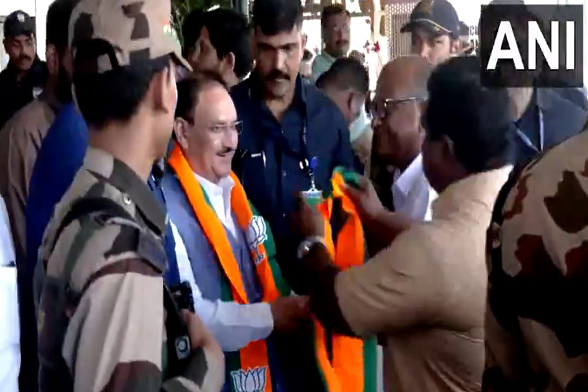 BJP President JP Nadda arrives in Kerala to attend Mata Amritanandamayi's 72nd birth anniversary