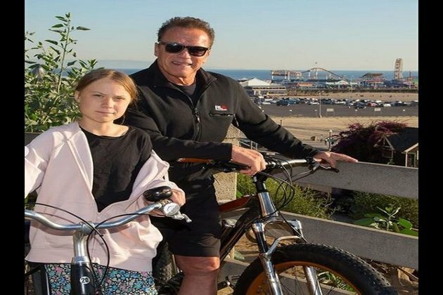 Greta Thunberg goes cycling with Arnold Schwarzenegger