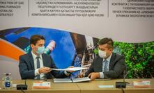 The signing ceremony for the agreement between Eurasian Resources Group annd thyssenkrupp Industrial Solutions