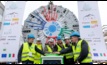  Together with representatives of the client and customer, Martin Herrenknecht presses the start button that triggers the rotation of the cutterhead on the fourth TBM out of five order for the tunnelling between Lyon and Turin  