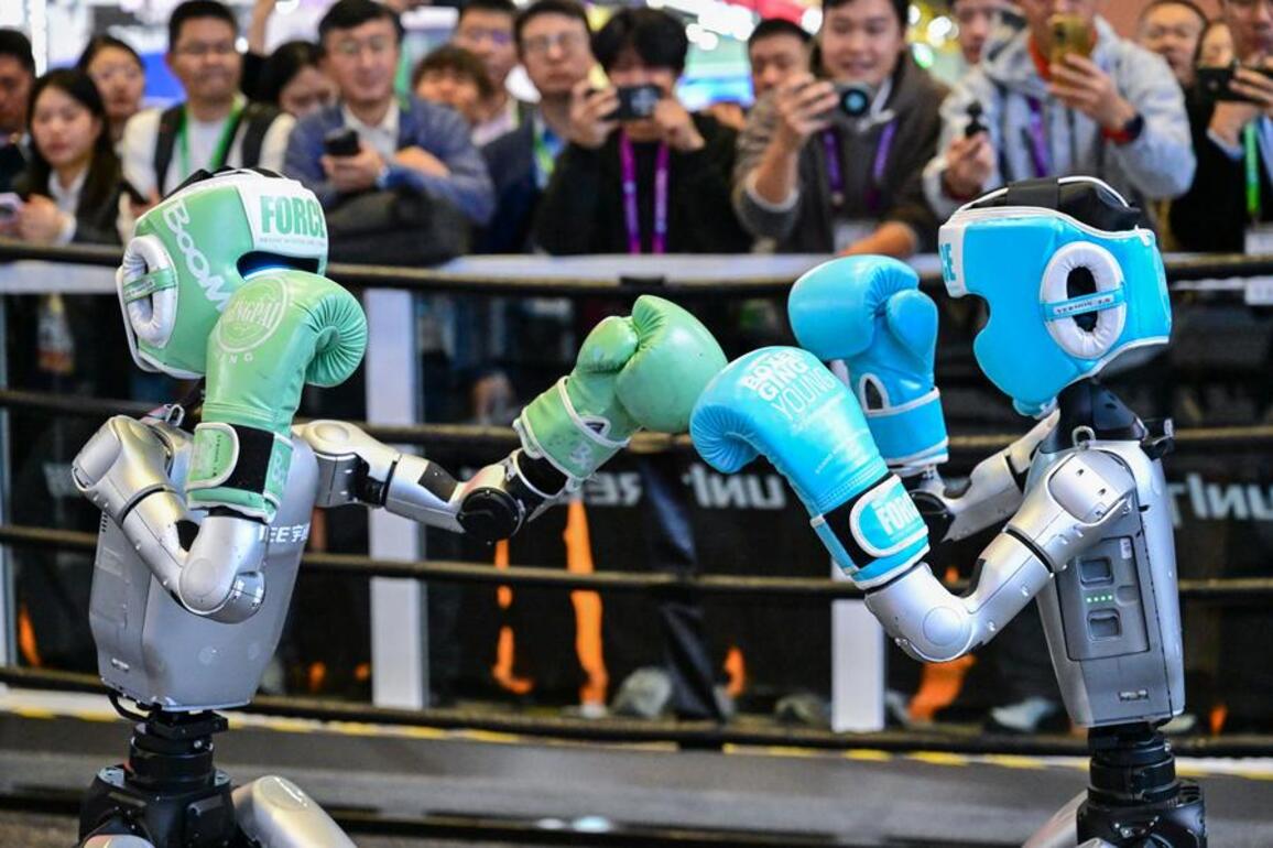 InPics | Humanoid robots stage fighting session at 8th CIIE