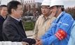 Shenhua Group chairman Zhang Yuzhuo meeting workers