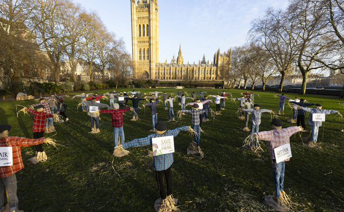 49 scarecrows take #GetFairAboutFarming campaign to Parliament