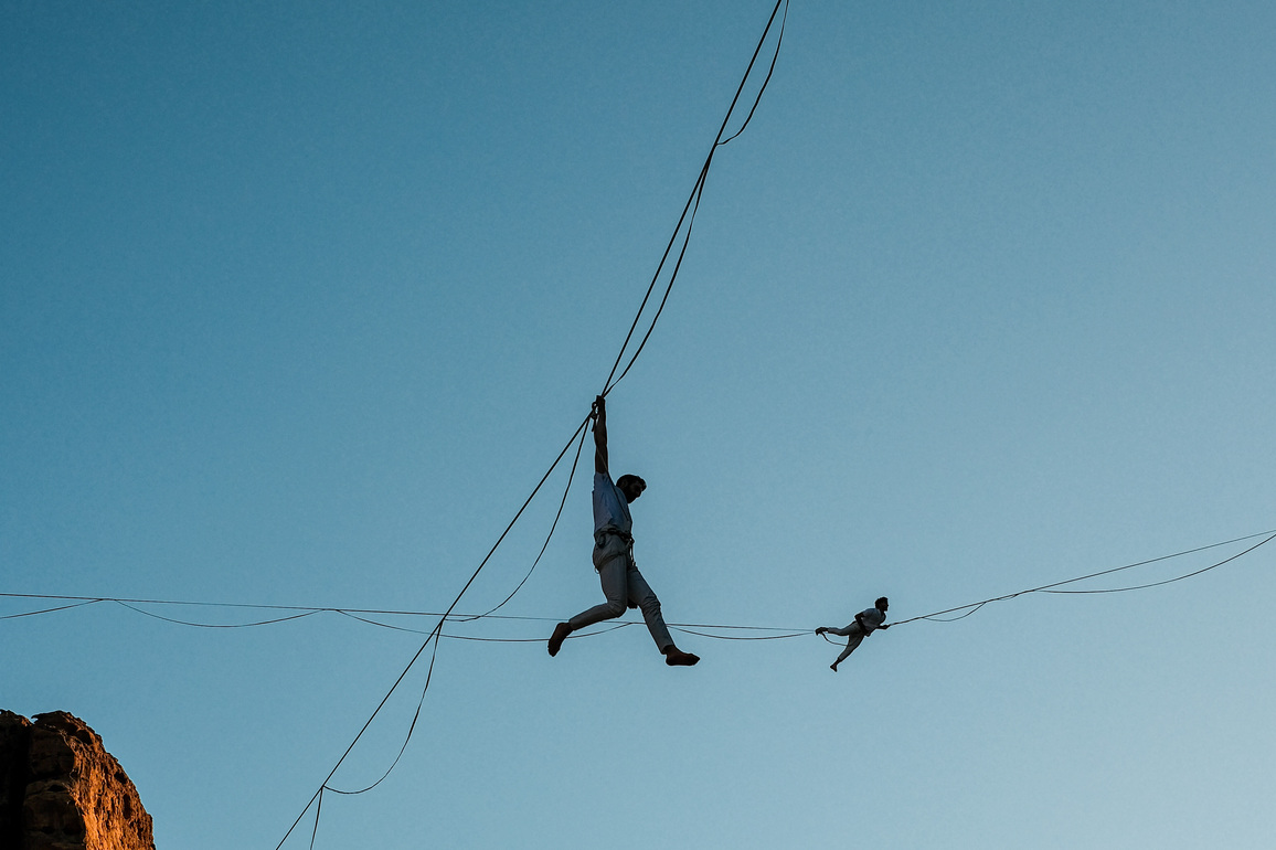 SAUDI ARABIA-ALULA-VERTIGO-AERIAL PERFORMANCE