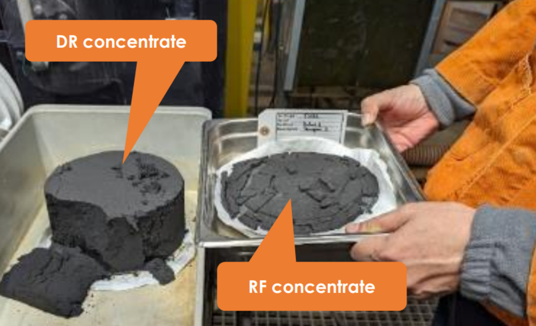 Amostras de concentrado de ferro produzidas em planta-piloto de Iron Bear