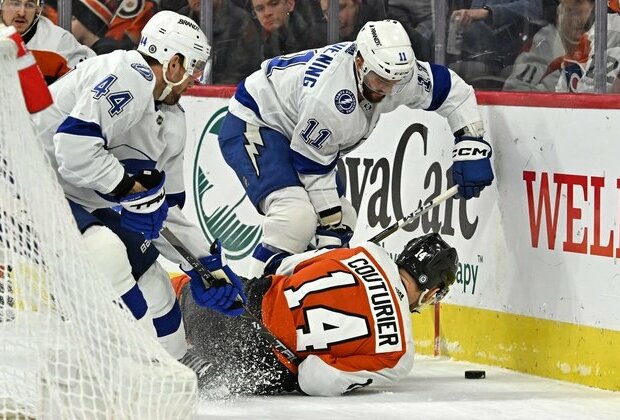 Nikita Kucherov's hat trick propels Lightning past Flyers