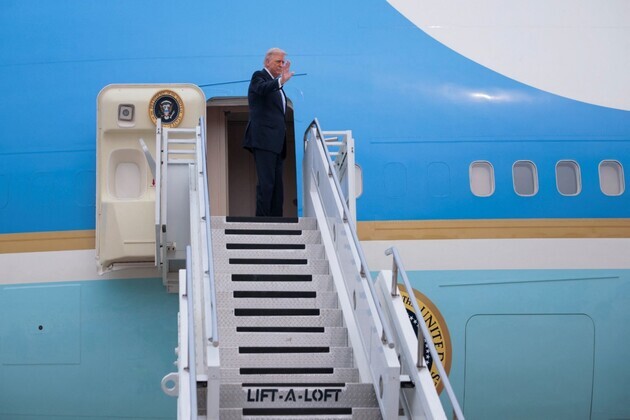 Trump gives signature fist pump, final wave as he departs China after historic visit