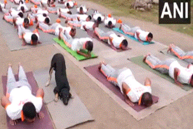 J-K: NDRF-trained stray dog steals spotlight at Udhampur yoga session ahead of International Yoga Day