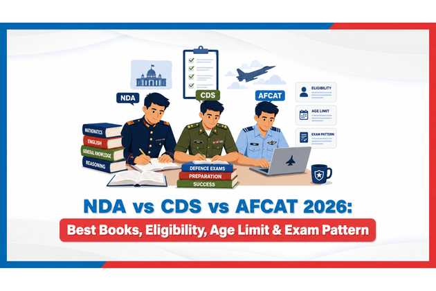 NDA vs CDS vs AFCAT 2026: Best Books, Eligibility, Age Limit & Exam Pattern