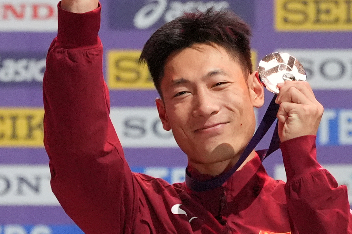 (SP)JAPAN-TOKYO-ATHLETICS-WORLD ATHLETICS CHAMPIONSHIPS-MEN'S LONG JUMP-AWARDING CEREMONY