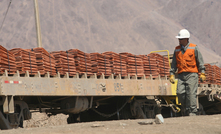  A train carrying copper cathodes in northern Chile
