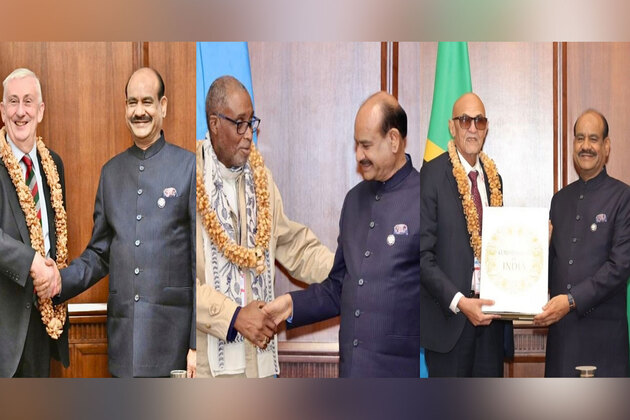LS Speaker Om Birla meets Speakers of UK, Saint Lucia, Tanzania, Mauritius, Botswana