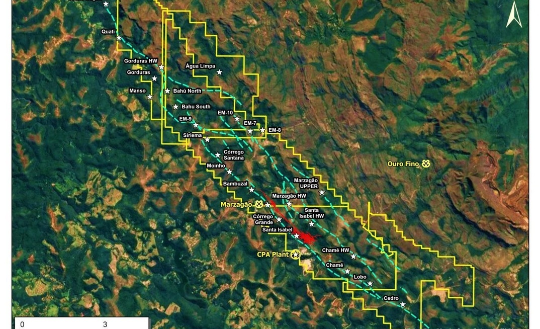 Alvo de exploração no Corredor de Chamé (MG) Jaguar Mining