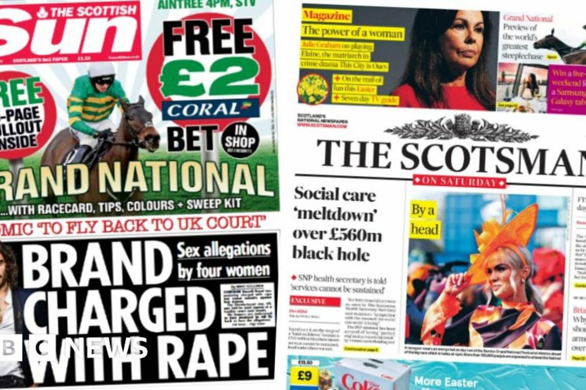 Scotland's papers- Brand rape charge and social care 'meltdown'