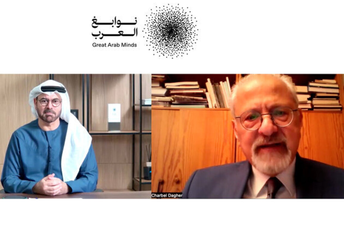 Mohammed bin Rashid congratulates Professor Charbel Dagher on winning Great Arab Minds 2025 Award for Literature and Arts