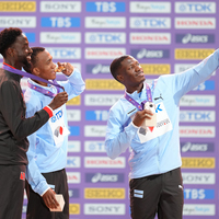 (SP)JAPAN-TOKYO-ATHLETICS-WORLD ATHLETICS CHAMPIONSHIPS-MEN'S 400M-AWARDING CEREMONY