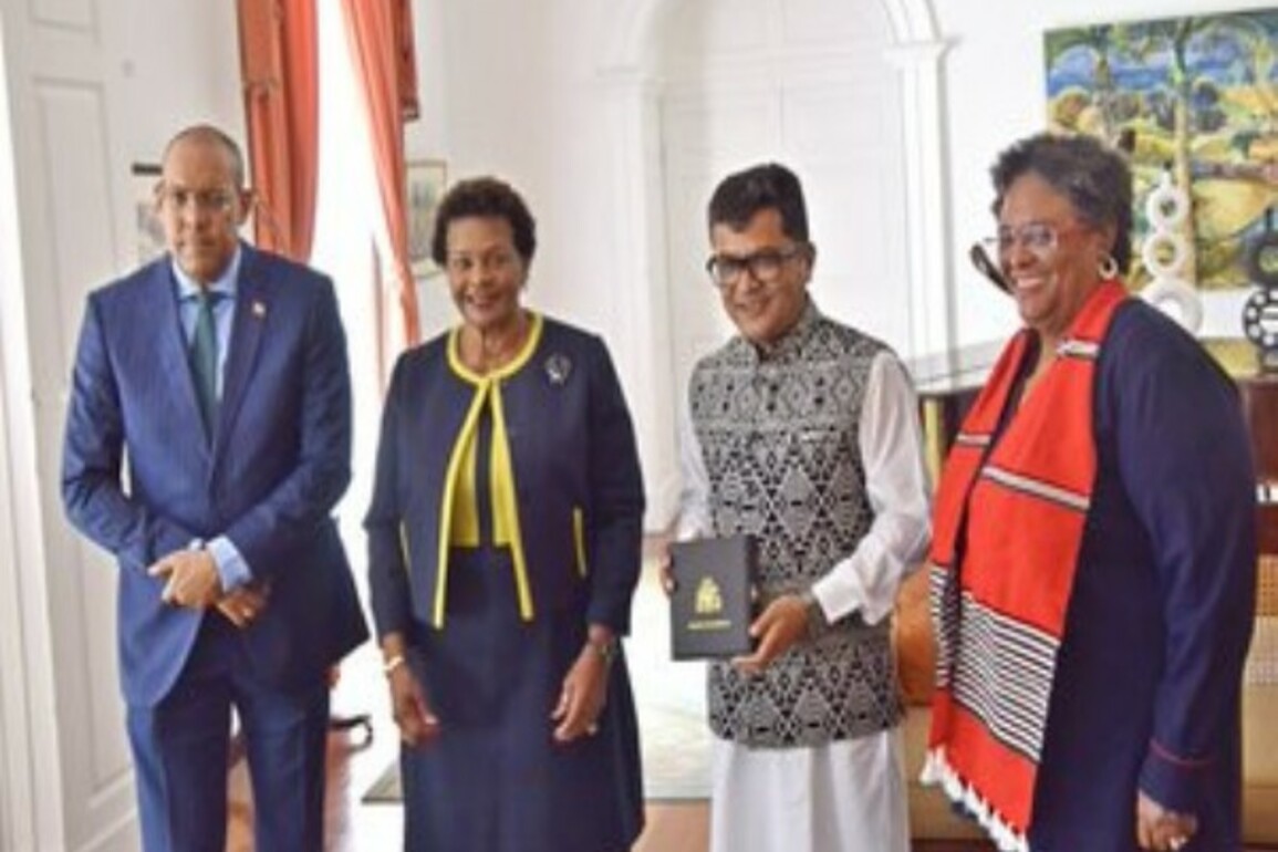 MoS Margherita receives 'Honorary Order of Freedom of Barbados' on PM Modi's behalf