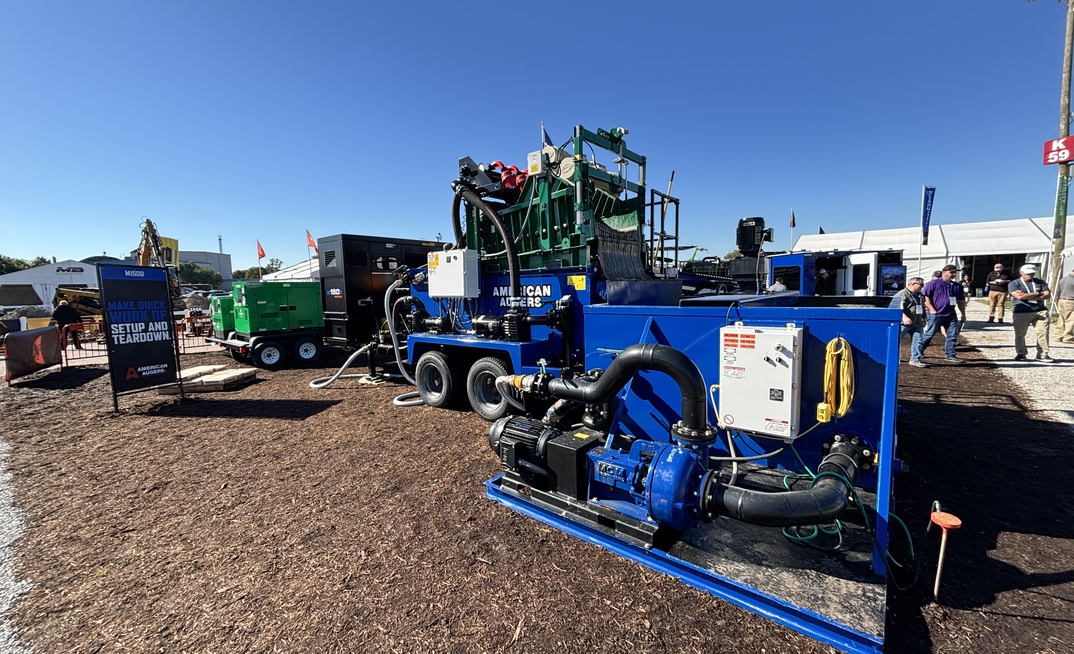 The new American Augers M150D fluid cleaning system offers maximum productivity in a compact package