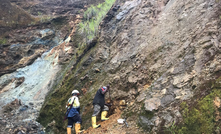 The newly-discovered Karuka South gold-bearing quartz vein in the Karuka stockwork area.