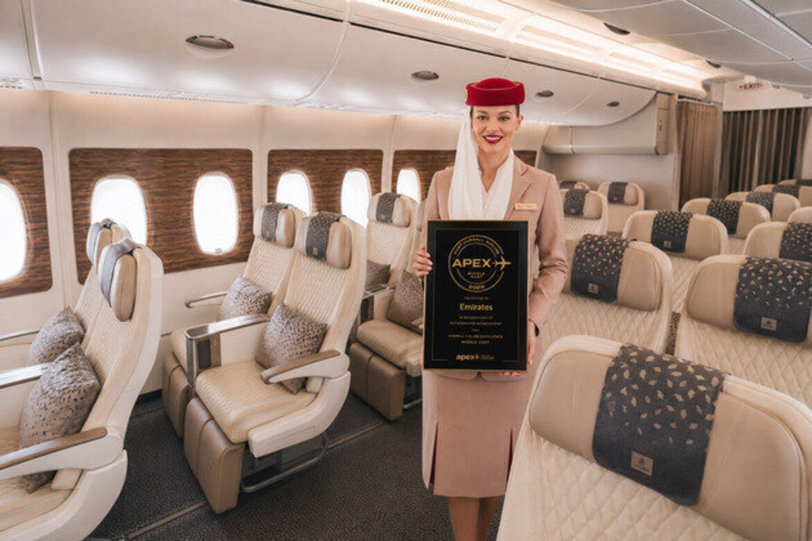 Emirates crowned 'Best Overall Airline in the Middle East' at 2026 APEX Awards