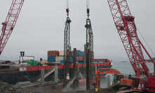  Working on the Palmer Station project Pacific Pile drilled on land and from a barge simultaneously, allowing it to finish ahead of schedule