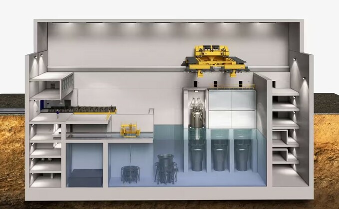 A NuScale company handout showing a cross-section of its VOYGR-6 small modular reactor / Credit: NuScale