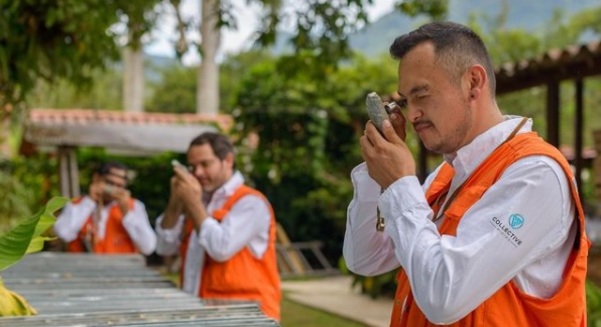 Collective Mining geologists at Guayabales in Caldas, Colombia