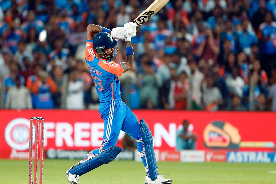 Hardik joins Rohit, Suryakumar and Kohli in India's 100-sixes club in T20Is