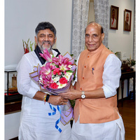 "Restrictions being imposed hampering development in areas around airport": DK Shivakumar tells Rajnath Singh