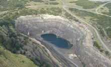 The Dolphin mine pit on King Island.