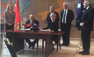 Foreign Minister Julie Bishop signing the maritime border agreement with East Timor in New York 