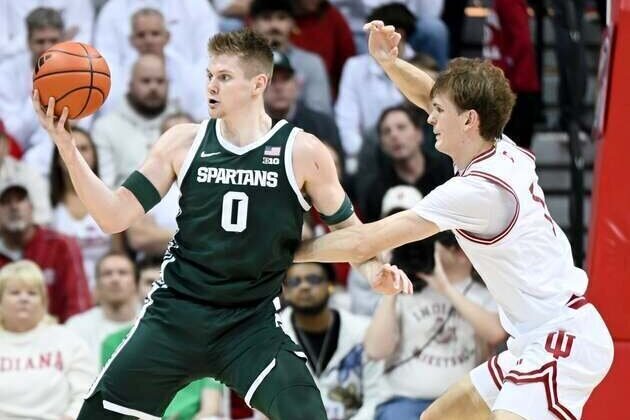 No. 13 Michigan State extends winning streak over sliding Indiana