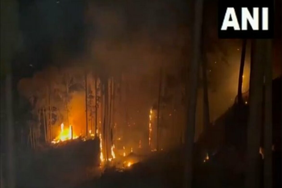 J-K: Fire in Bali-Tirchi forest range continues to rage, 2 houses gutted