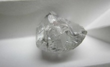 The 46ct white gem diamond recovered at Firestone's Liqhobong mine 
