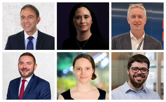 (Top row L-R:) Girish Menezes, Julia Diez and Cormac Bradley (Bottom row L-R:) Dominic Byrne, Donna Prince and Will Scobie