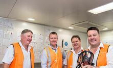  RAM Services MD Greg Haigh, Assistant Minister for Buy Local Paul Kirby, ICN NT CEO Kevin Peters and Inpex GM Darwin Sean Kildare.