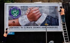 'Partners in climate crimes': Billboards call out Wimbledon for partnership with Barclays