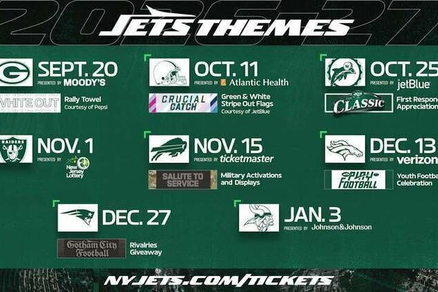 Jets Announce 2026 Game Initiatives & Giveaways